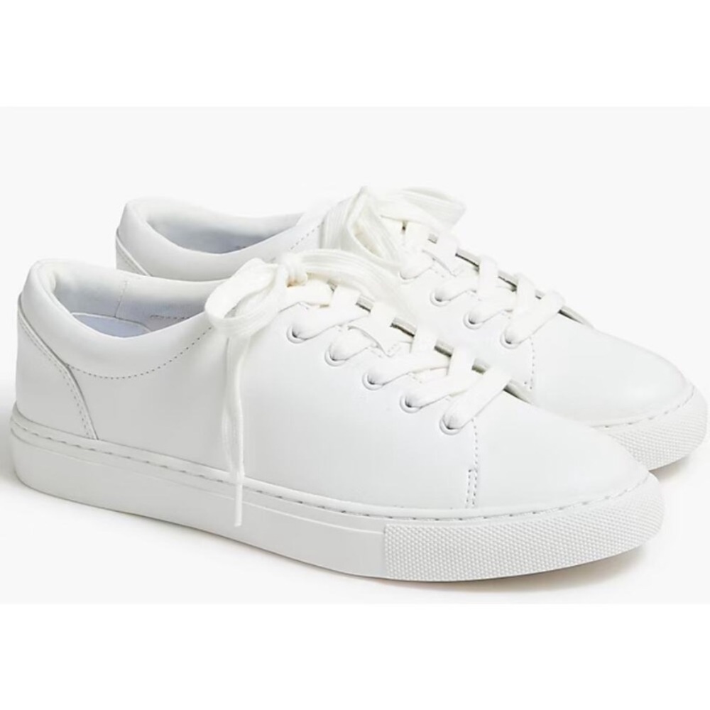 J.Crew‎ Factory Road Trip Lace Up Sneakers White BC186 Women Size 8
